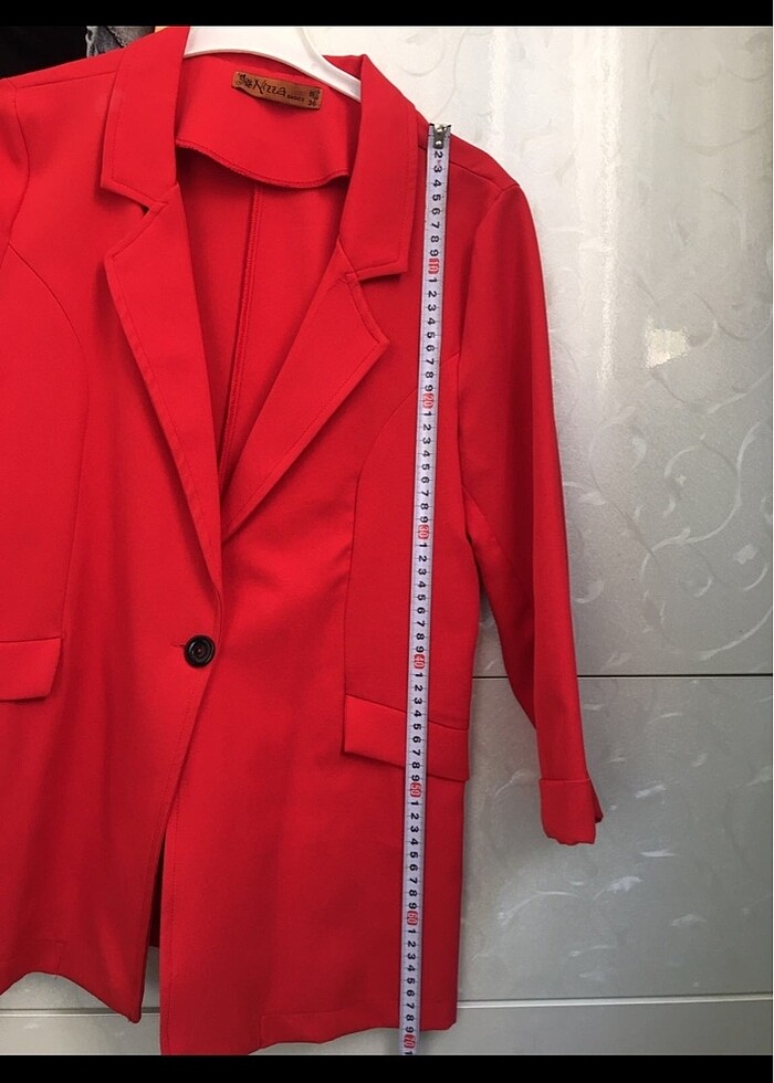 Kadın kol katlamalı blazer ceket - Görsel 3