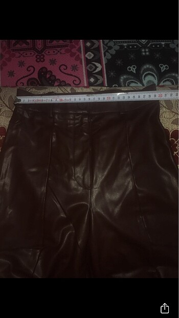 Önden yırtmaçlı deri pantolon - Görsel 4