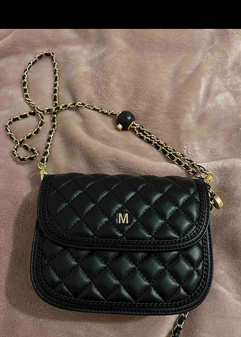 Siyah Deri Zincir Askılı Kadın Çanta - Görsel 5