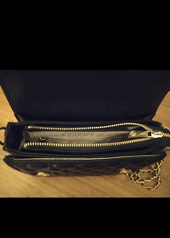 Siyah Deri Zincir Askılı Kadın Çanta - Görsel 4