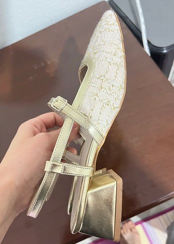 Bej Tokalı Kadın Topuklu Ayakkabı - Görsel 4