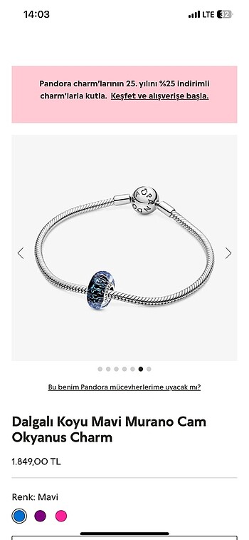  Beden Pandora charm