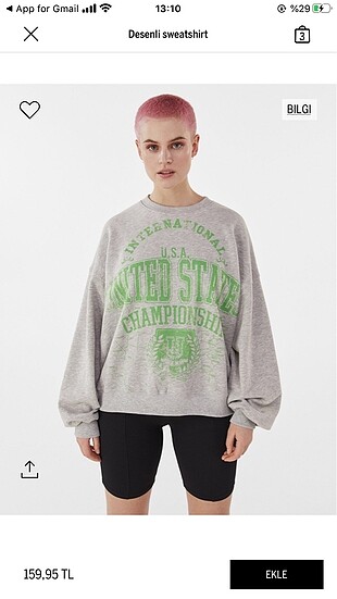 Bershka gri sweatshirt