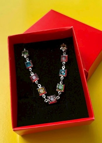 Renkli Zincir Detaylı  Kadın Bileklik - Görsel 2