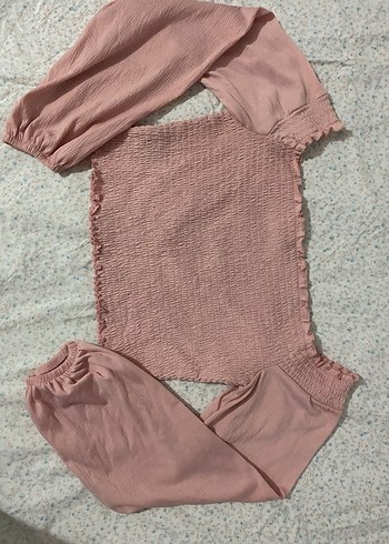 Pembe Straplez Fırfırlı Kadın Bluz - Görsel 2