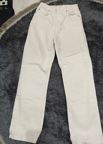 Beyaz Kadın Pamuklu Normal Kesim Jean - Görsel 2