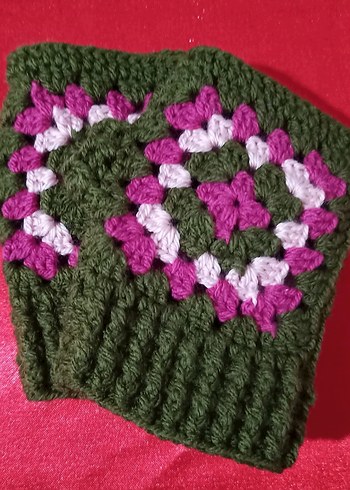 Renkli Örgü Parmaksız Kadın Eldivenleri - Görsel 3