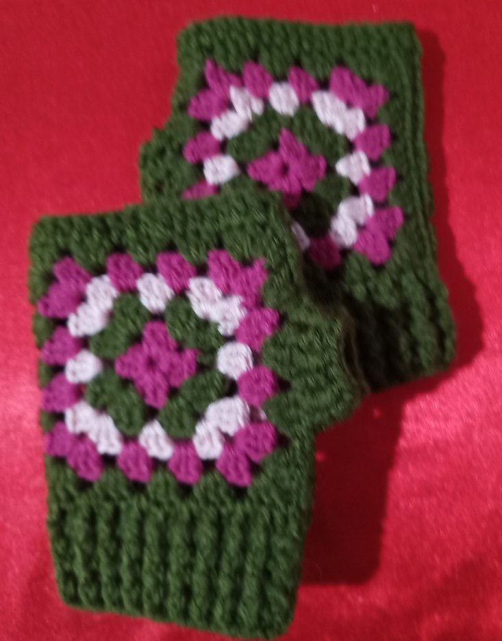 Renkli Örgü Parmaksız Kadın Eldivenleri - Görsel 2