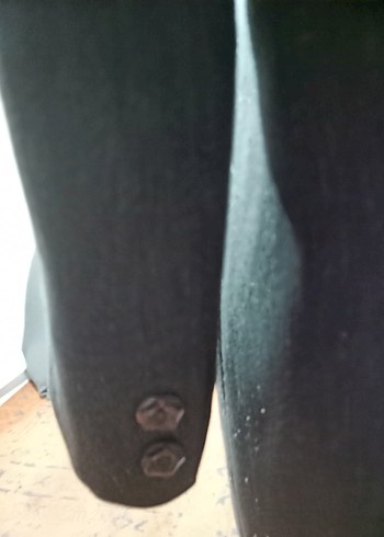 Düğmeli Gri Klasik Midi Yün Kaban - Görsel 5