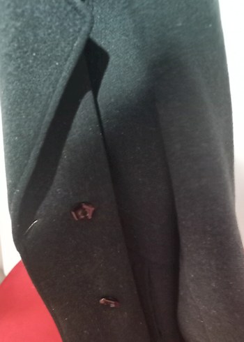 Düğmeli Gri Klasik Midi Yün Kaban - Görsel 6