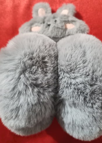 Gri Kürklü Nakışlı Kız Kulaklık - Görsel 5