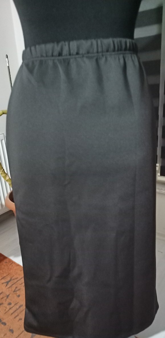 Dalgıç Kumaş Kalem Etek Siyah - Görsel 3