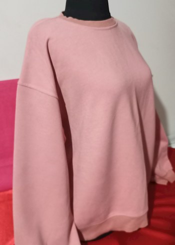 Pembe Kadın Oversize Sweatshirt - Görsel 2
