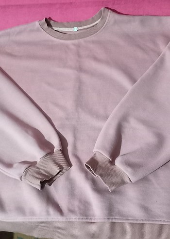 Pembe Kadın Oversize Sweatshirt - Görsel 5