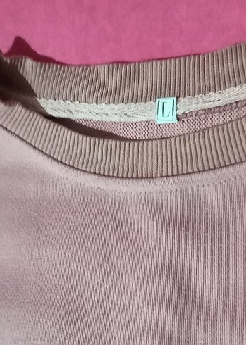 Pembe Kadın Oversize Sweatshirt - Görsel 6