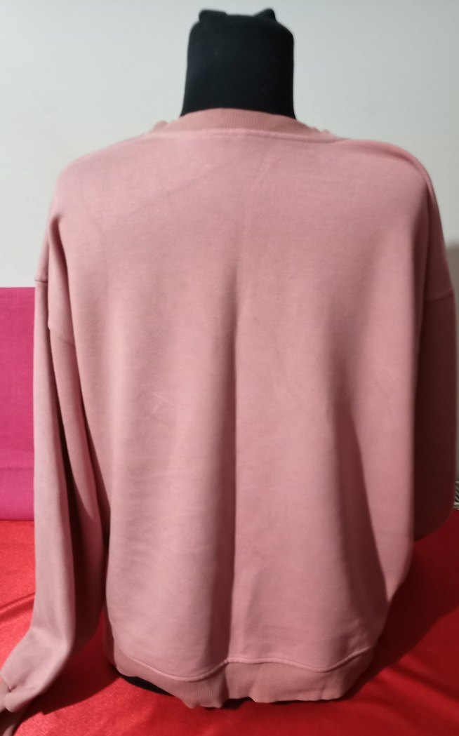 Pembe Kadın Oversize Sweatshirt - Görsel 3