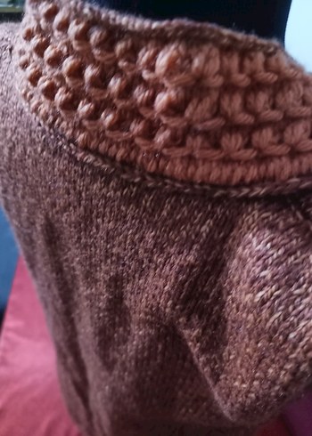 Düğmeli Yün Turuncu Yelek - Görsel 7