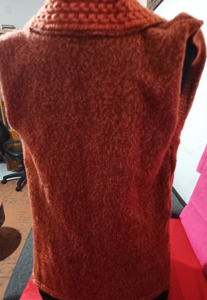 Düğmeli Yün Turuncu Yelek - Görsel 3