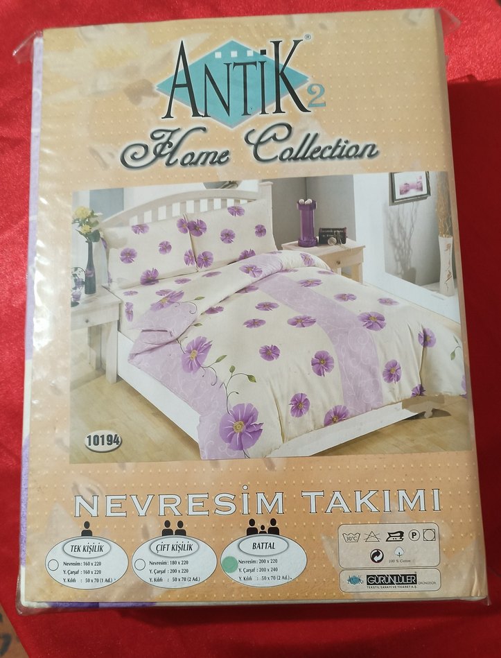 Mor Çiçek Desenli Nevresim Takımı - Görsel 2