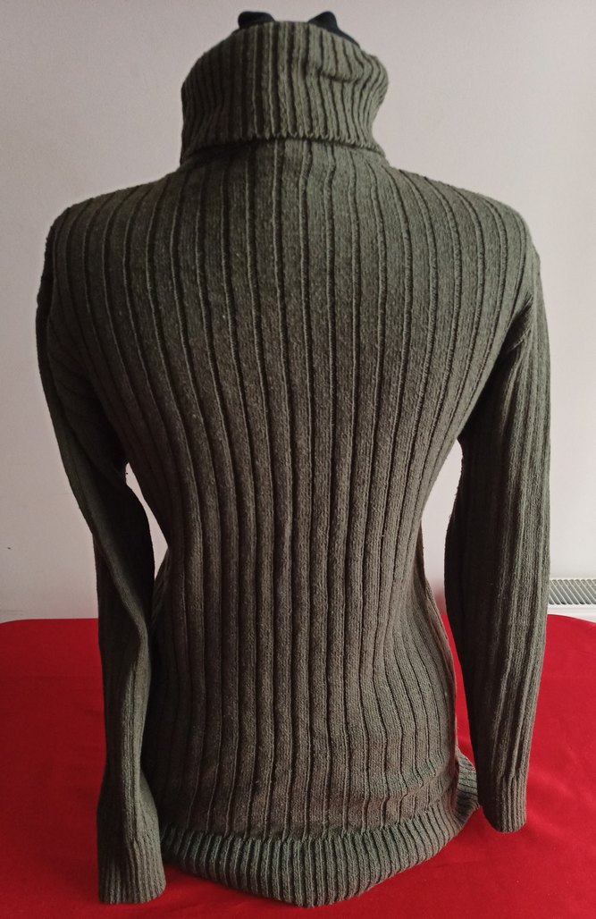 Haki Boğazlı Fitilli Kadın Kazak - Görsel 2