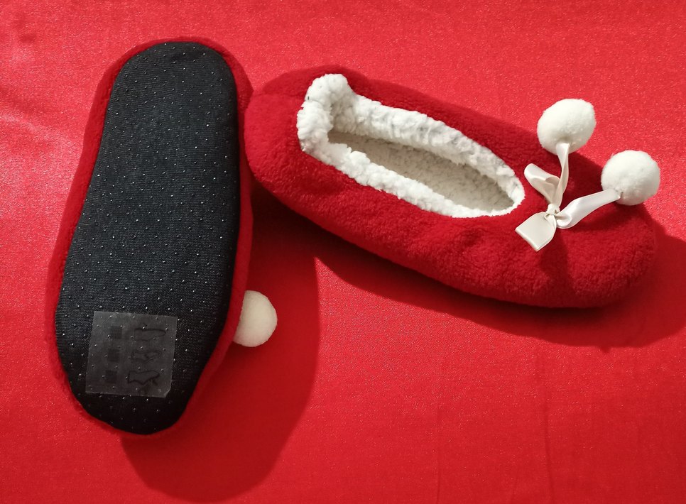 Kadın Kırmızı Kürklü Sıcak Ev Terliği - Görsel 5