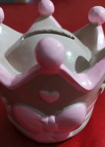 Pastel Pembe Taç Figür Kumbara - Görsel 4