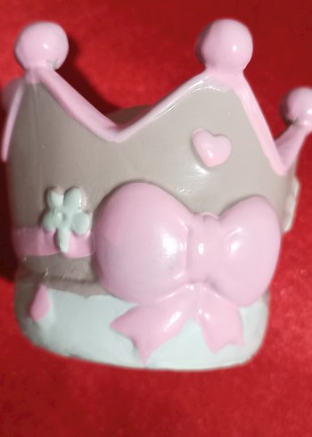 Pastel Pembe Taç Figür Kumbara - Görsel 3