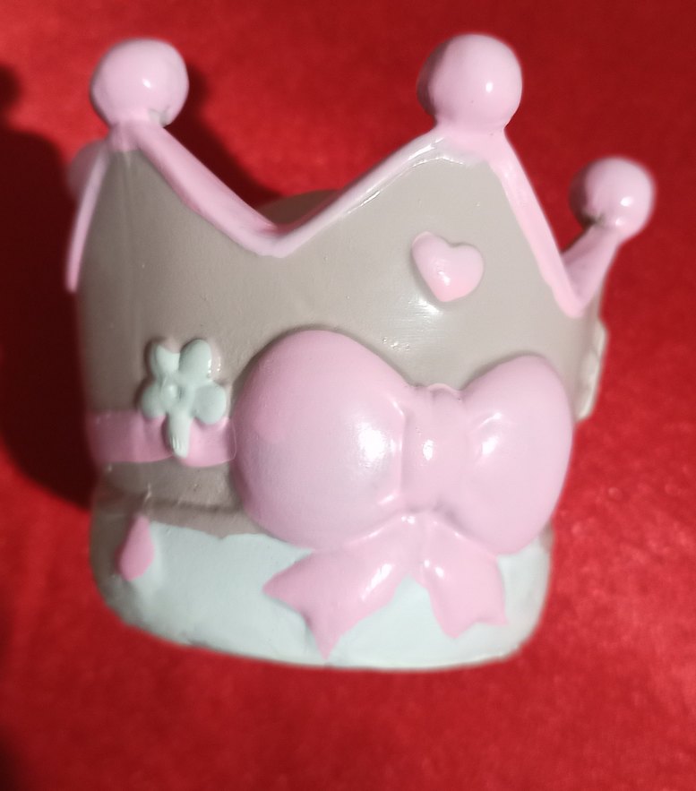 Pastel Pembe Taç Figür Kumbara - Görsel 3