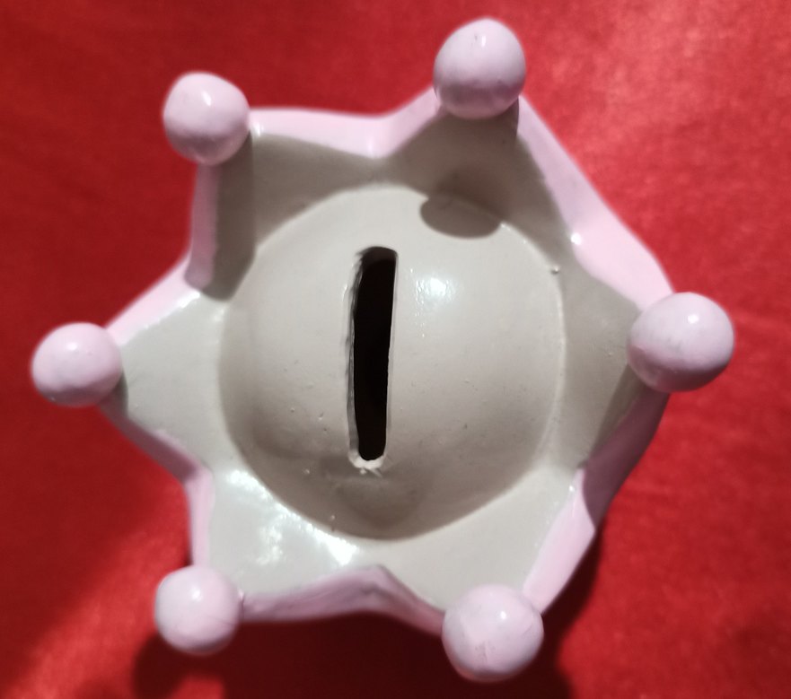 Pastel Pembe Taç Figür Kumbara - Görsel 5