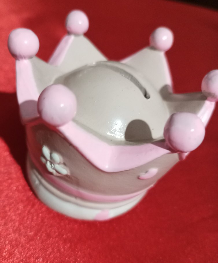 Pastel Pembe Taç Figür Kumbara - Görsel 2