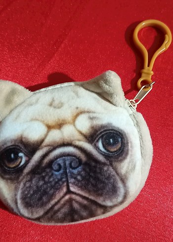 Köpek Yüzü Desenli Anahtarlık Cüzdan
