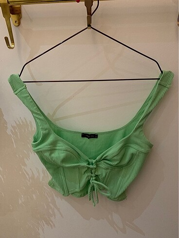 Su yeşili korse crop