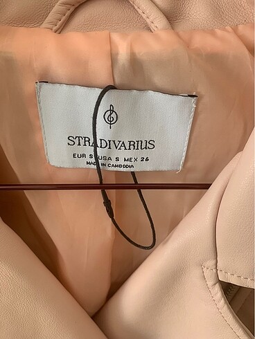 s Beden Stradivarius deri ceket pembe
