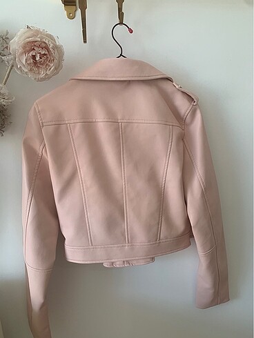 s Beden pembe Renk Stradivarius deri ceket pembe
