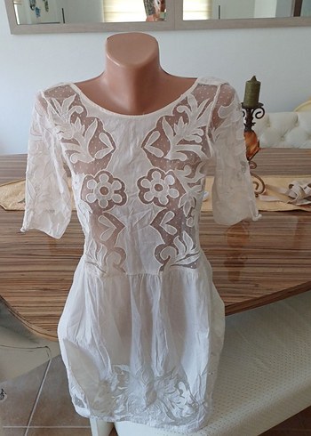 Dantel Detaylı %100 pamuk elbise - Görsel 3