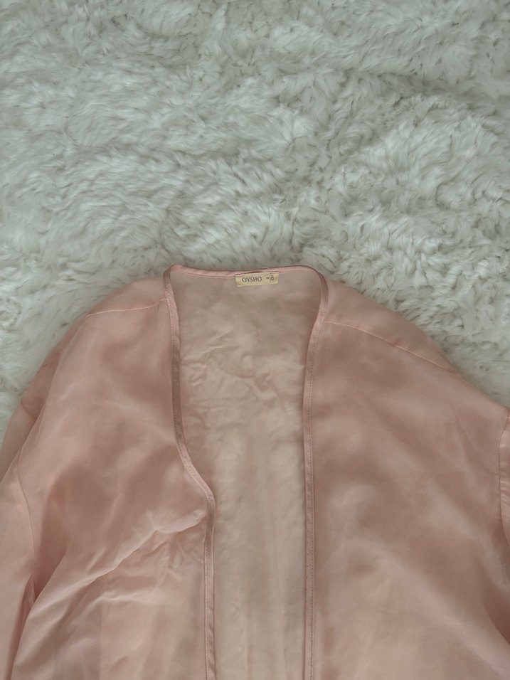 Oysho Pembe Minimalist Kısa Kadın sabahlık - Görsel 3