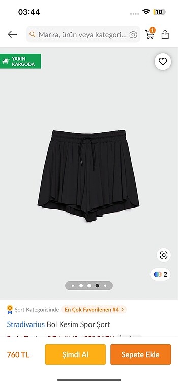 Stradivarius spor şort etek