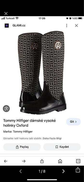 Tommy Hilfiger Orjinal Tommy Hilfiger yağmur çizmesi