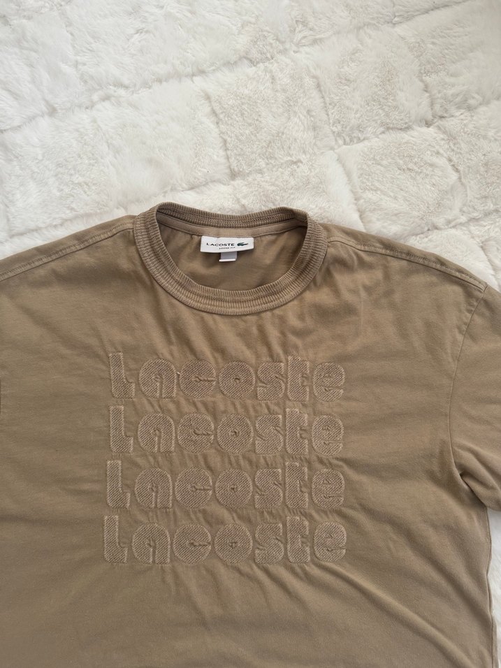 Bej Kısa Kollu Baskılı Kadın Tişört - Görsel 2