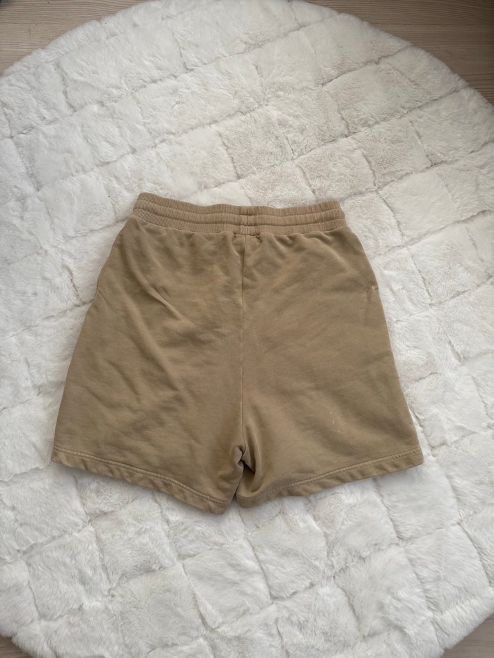 Bej Mini Keten Rahat Kesim Şort - Görsel 5