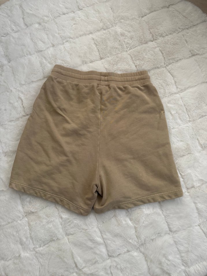 Bej Mini Keten Rahat Kesim Şort - Görsel 4