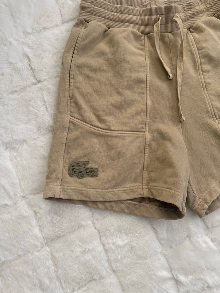 Bej Mini Keten Rahat Kesim Şort - Görsel 2