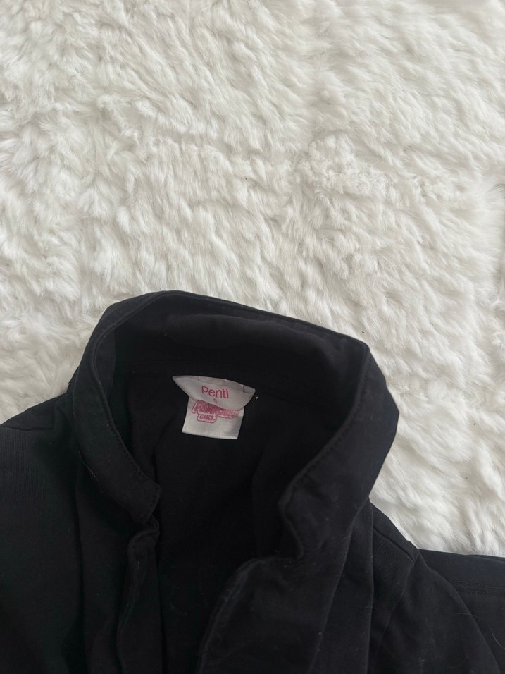 Düğmeli Siyah Kısa Kollu Kadın pijama üstü - Görsel 3