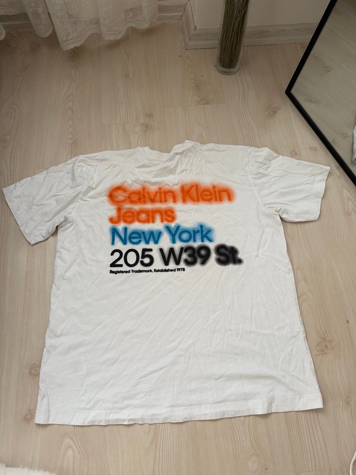 Calvin Klein Erkek Beyaz Pamuklu Tişört - Görsel 4