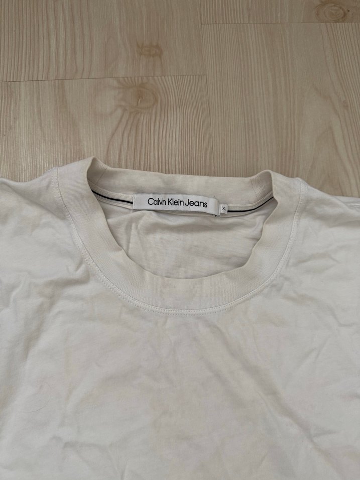 Calvin Klein Erkek Beyaz Pamuklu Tişört - Görsel 2