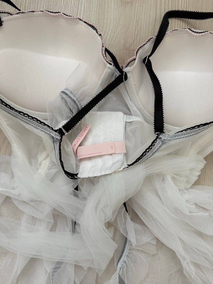 34C Askılı Midi Beyaz Gecelik - Görsel 3