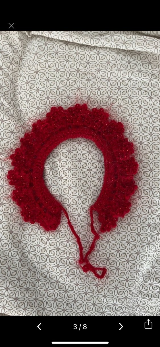 Simli Kırmızı Örgü Tasma - Görsel 2