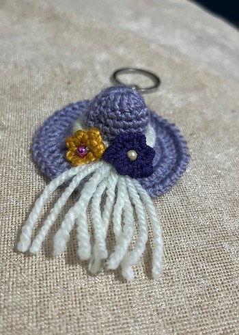 Bohem Mor Püsküllü Anahtarlık - Görsel 2