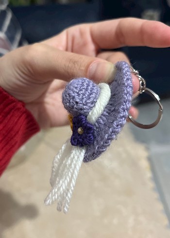 Bohem Mor Püsküllü Anahtarlık - Görsel 4