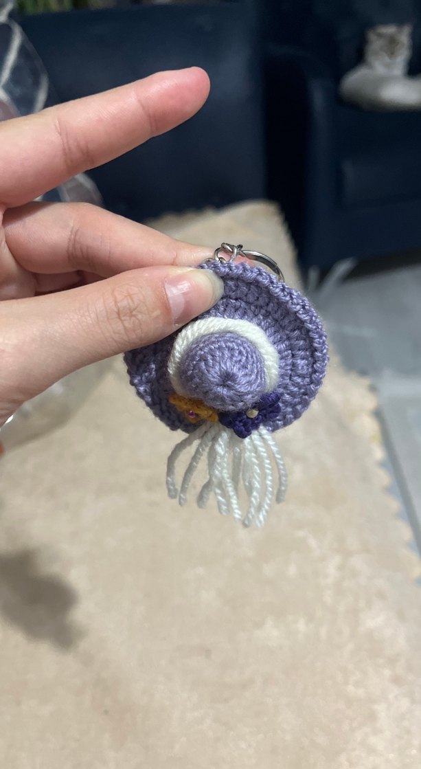 Bohem Mor Püsküllü Anahtarlık - Görsel 3